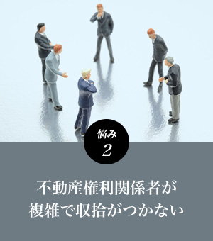 悩み2 不動産権利関係者が複雑で収拾がつかない